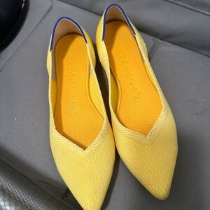 Rothy's Yellow Flats with Blue Trim